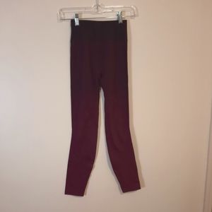 Lululemon Ombre Maroon Striped Leggings